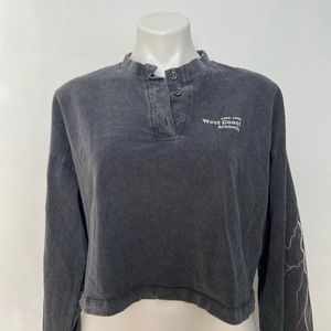 Urban Outfitters vintage look Graphic crop long sleeve top West Coast Alameda